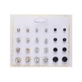 thumbnail image 1 of New Paper Card Zircon Earrings All-match 12 Pairs Of Pearl Card Earrings Female, 1 of 9