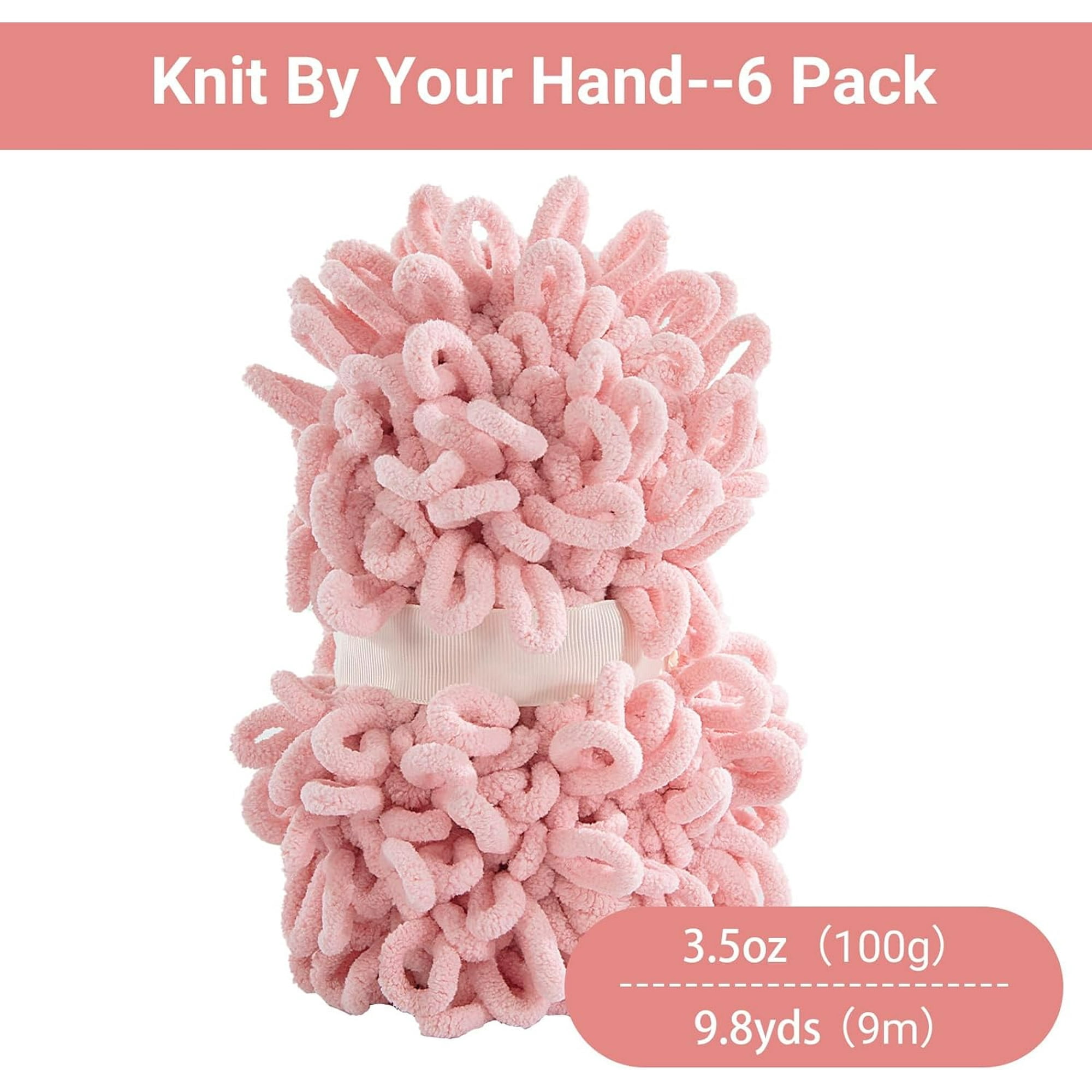 6/12 Skein Bulky Loop Yarn for Finger Knitting Soft,Off The Hook Loop Yarn,No-Needle Craft Chenille Yarn for Crocheting,Royal Blue Hand-Knitting Yarn