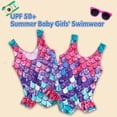 thumbnail image 3 of Tisoloow Baby Girls Swimsuit Ruffle Bathing Suits for Toddler UPF 50+ Summer Baby Girls' Swimwear One Piece 0-6 Years Mermaid 2-3 Years, 3 of 8