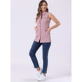 thumbnail image 3 of DARING DIVA Women's Button Down Sleeveless Pockets Mid-Long Denim Vest S Pink, 3 of 6