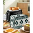 thumbnail image 5 of Fsddascl Green Boho Small Toaster Cover 2 Slice, Kitchen Appliance Covers, Ethnic Tribal Aztec Abstract Geometric Motifs Toaster Oven Cover with Loop, Bread Machine Cover Dust Cover Protection, 5 of 5