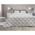 thumbnail image 1 of Oriental Down Alternative Comforter, Victorian Style Swirls and Curves, Microfiber Quilt for All Season, 5 Sizes, Seafoam Dark Purple, by Ambesonne, 1 of 3