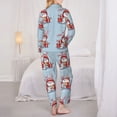 thumbnail image 3 of KLL merry Christmas rabbit Print Women's Long Sleeve Pajamas with Pants Sleepwear Loungewear 2 Set-X-Large, 3 of 8