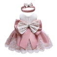 thumbnail image 1 of EYIIYE Robe de Fête pour Bébé Fille Sans Manches avec Dos en Dentelle, Robe Tutu à Grand Nœud, 1 of 6