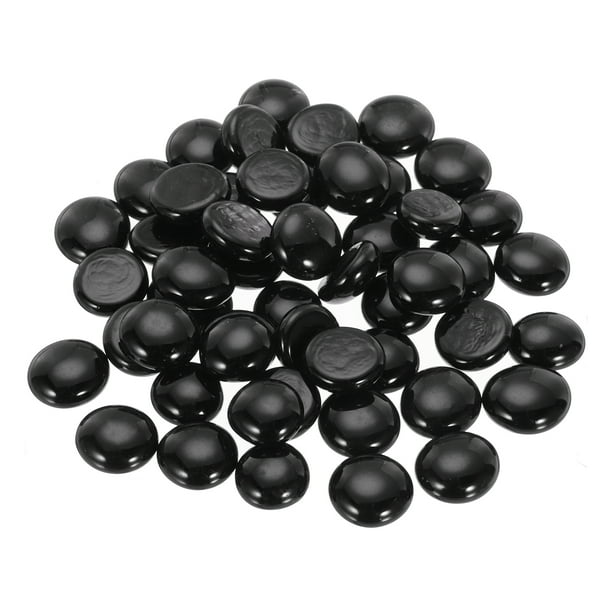 Canicas de Vidrio Planas Decorativas Uxcell 17-19mm Relleno de Jarrón Negro para Decoración, 100Pcs