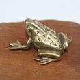 thumbnail image 4 of Old Solid Brass Frog Figurine Office Decoration Animal Statue Frog Statuette Toy, 4 of 9