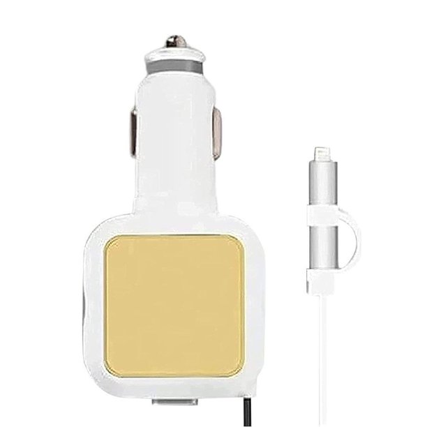 Cargador De Coche Retráctil Automático 2 En 1 Adaptador De Cargador De Coche Multifuncional De Carga Rápida Usb Dual seitruly VI012518-01