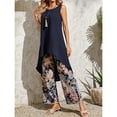 thumbnail image 5 of Women's Lounge Set 2 Piece Bohemian Outfit Sleeveless Tank Top High-Waisted Wide Leg Pants Leisure BeachSuit Loungewear Summer, 5 of 6