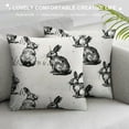 thumbnail image 3 of Qinduosi AnyDesign Easter Pillow Covers Bunny Throw Pillow Case  Inch Beige Rabbit Holiday Decorative Cushion Case for Home Office Room Couch Sofa,  Packs, 3 of 5