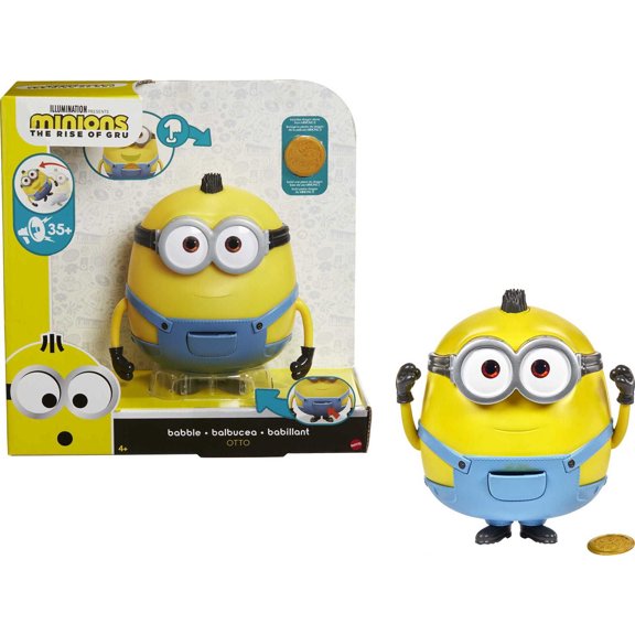 Minions Babble Otto Action Figure with Golden Stone Accessory, 35  Sounds & Reacts to Motions