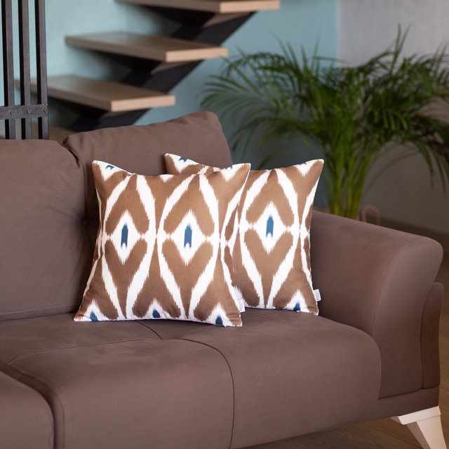 Ikat Housse de Coussin Décorative Carrée 18 Pouces (Ensemble de 2)