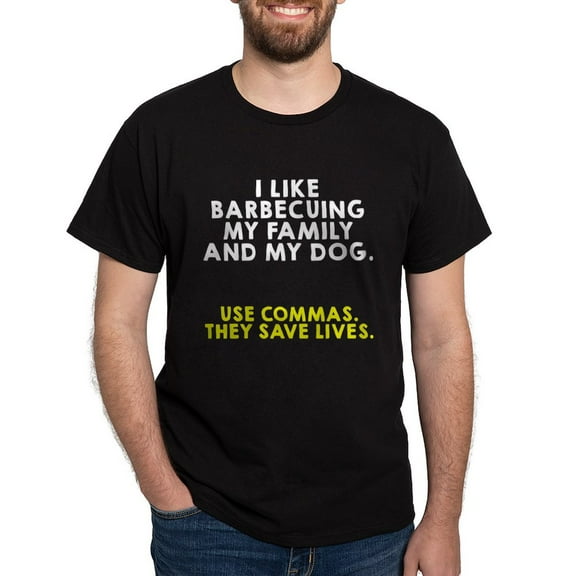 CafePress - I Like Barbecuing My Family Dark T Shirt - Men's Classic Graphic Cotton T-Shirt