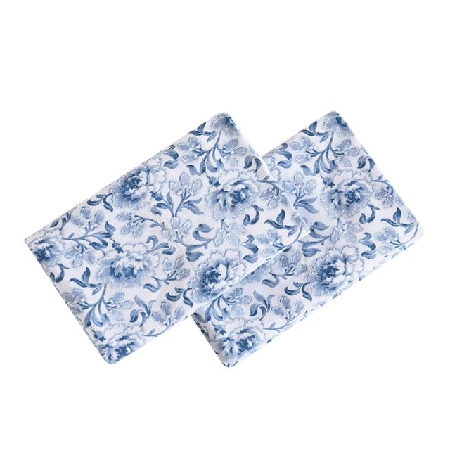 Set de fundas de almohada Laura Ashley Lorelei de satén de algodón azul oscuro