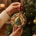 thumbnail image 7 of Acrylic Christmas Ornaments DIY Pearl Art Kits for Adults, Tree Patterns Hanging Diamond Art Christmas Ornaments Set with Pearls, Special-Shaped Gems & Velvet Ribbon, Christmas Decor Craft, 7 of 7