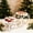 White_New#62, variant on Christmas Dessert Stand, Two Tier Cake Display Tray with Wheels for Holiday Parties and Table Decor