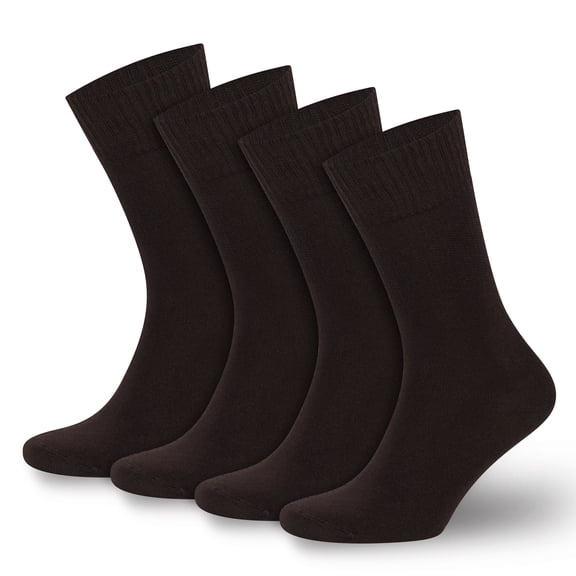 Bambooven Bamboo Diabetic Crew Socks, Non-Binding, Size 6-9, 4 Pairs