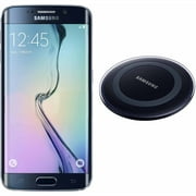 Angle View: Samsung Galaxy S6 Edge G925I Smartphone and Samsung Wireless Charger (Unlocked)