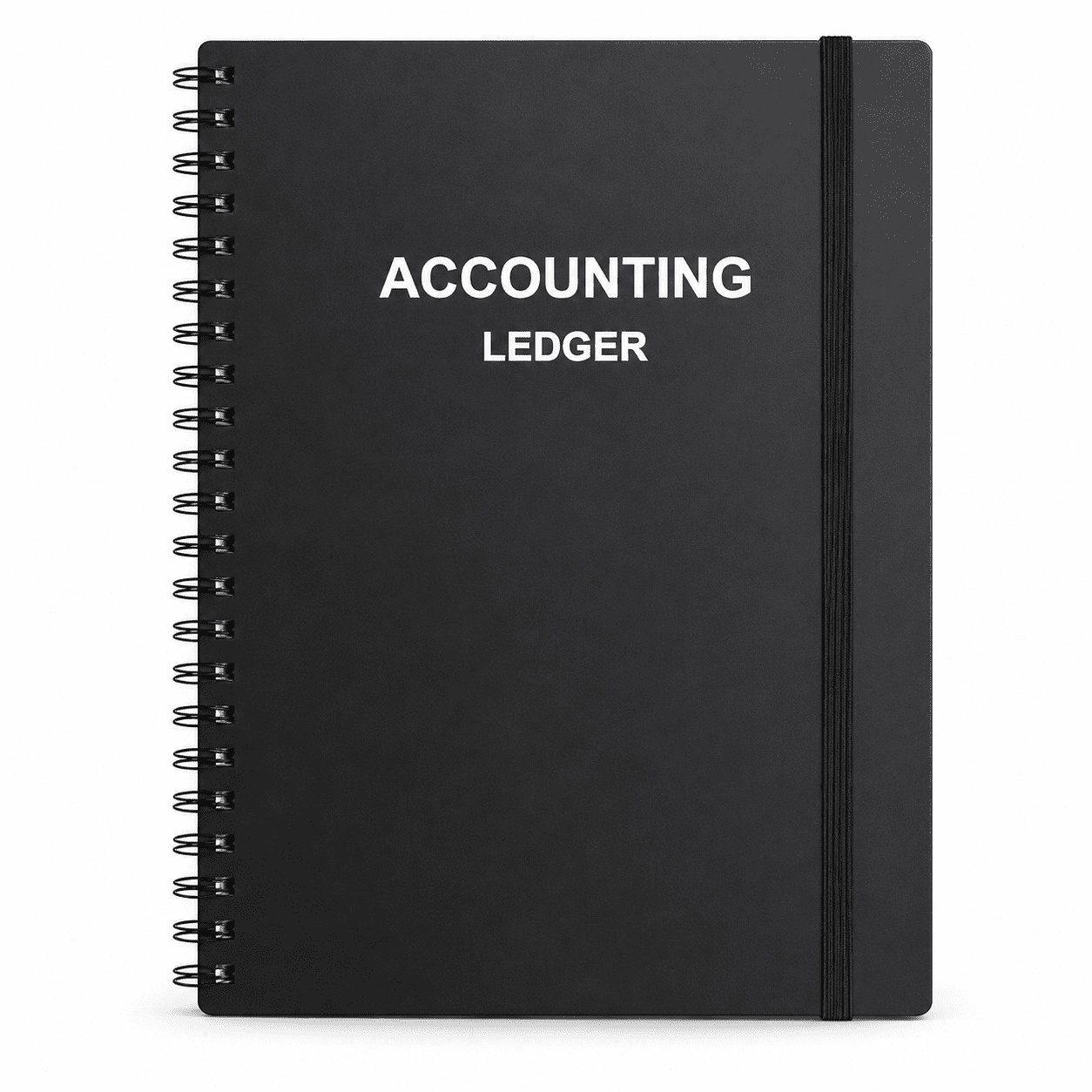 A5 Accounting Ledger Book, 3472-Entry Income and Expense Tracker with Storage Pocket, 5.8 x 8.25 in, Black