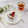 thumbnail image 3 of 150PCS Plastic Dinnerware Set (25 Guests), Gold Disposable Plates for Party, Wedding, Christmas, Anniversary, Includes: Dinner Plates, Dessert Plates, Cups, Spoons, Forks and Knives, 3 of 6