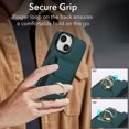 thumbnail image 2 of Wallet Case Compatible for iPhone 14, with 360° Rotation Ring Stand PU Leather Case Cover with Side Stretchy Fabric Card Holder for Women and Men for iPhone 14, Green, 2 of 8