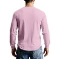 thumbnail image 5 of QHRMKOG Henley Shirts for Men Long Sleeve Modern Fit Thermal Basic Color Shirt Comfort T-Shirt Trendy Pullover Top Pink XL, 5 of 9