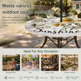 thumbnail image 6 of Round Outdoor Tablecloth with Umbrella Hole and Zipper, Yellow Sunflowers Tablecloth with Elastic Waterproof, Summer Botanical Country Wood Grain Patio Table Covers for 31" - 35" Picnic Pool Tables, 6 of 9