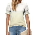 thumbnail image 5 of Fengactive Ruffle Short Sleeve Shirt for Women Summer Crewneck Casual Daily T Shirts Fashion Comfort Breathable Tops, 5 of 6
