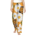 thumbnail image 2 of Lsque White Floral and Butterflies Print Women's Pajama Pants, Lounge Pant - Comfortable Home Wear,Elastic Waistband, Stylish Design-Medium, 2 of 9