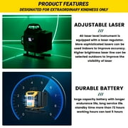 Laser Level,GOCHIFIX 16 Lines 4x360° Green Cross Laser Level Self Leveling with Tripod,Rotating Bracket,Remote Control,Lifting Platform,Rechargeable Battery and Storage Box