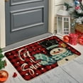 thumbnail image 4 of Seyotauo Christmas Door Mat Let it Snow Doormat Christmas Snowman Rug Winter Seasonal Floor Mat Xmas Decorative Buffalo Plaid Non Slip Front Door Mat for Indoor Outdoor Entrance, 24 x 16 Inch, 4 of 6
