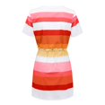thumbnail image 5 of QUYUON Women Summer Casual Striped Dress Tie Waisted V-Neck Short Sleeve Bodycon T Shirt Short Mini Dress with Pockets Night Out Club Dress Beach Sundresses Pencil Dresses, Orange S, 5 of 5