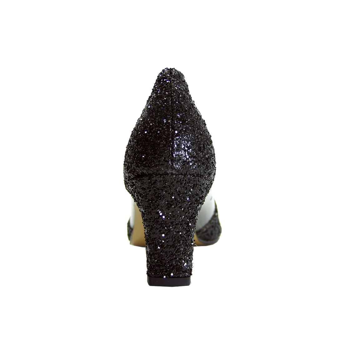 FLORAL Asha Women Wide Width Evening Dress Shoes for Wedding, Prom, Dinner BLACK 10