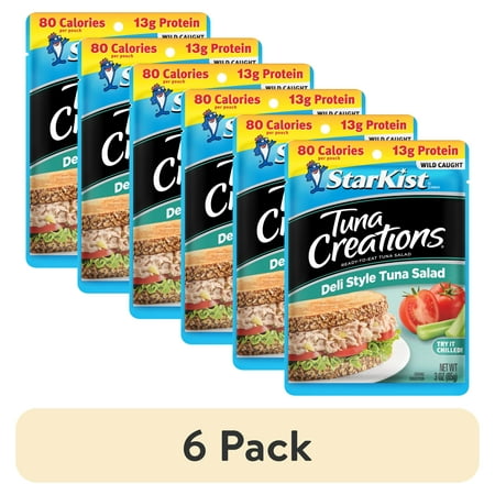 (6 pack) StarKist Tuna Creations Deli Style Tuna Salad Wild Caught 13g Protein 3 oz Pouch