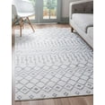 thumbnail image 2 of 5' x 8' Ivory and Gray Geometric Rectangular Area Throw Rug, 2 of 3