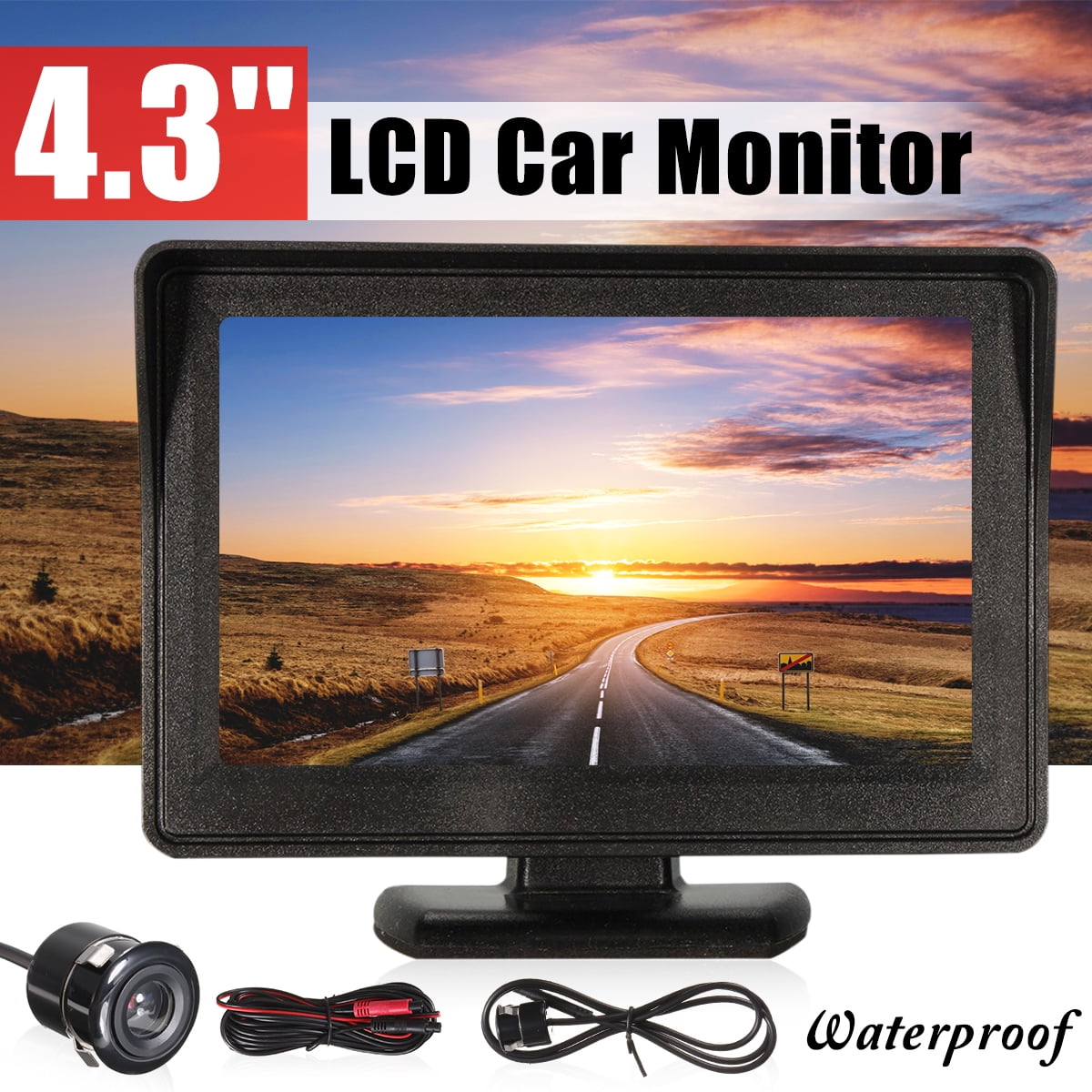 Car Rear View System Monitor 4.3/" TFT LCD+Night Vision Backup Reverse Camera Kit