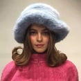 thumbnail image 6 of Yoyauz Winter Plush Bucket Hat for Women Faux Fur Fisherman Cap Hat Warmer Mink Hat Streetwear Accessory, 6 of 6