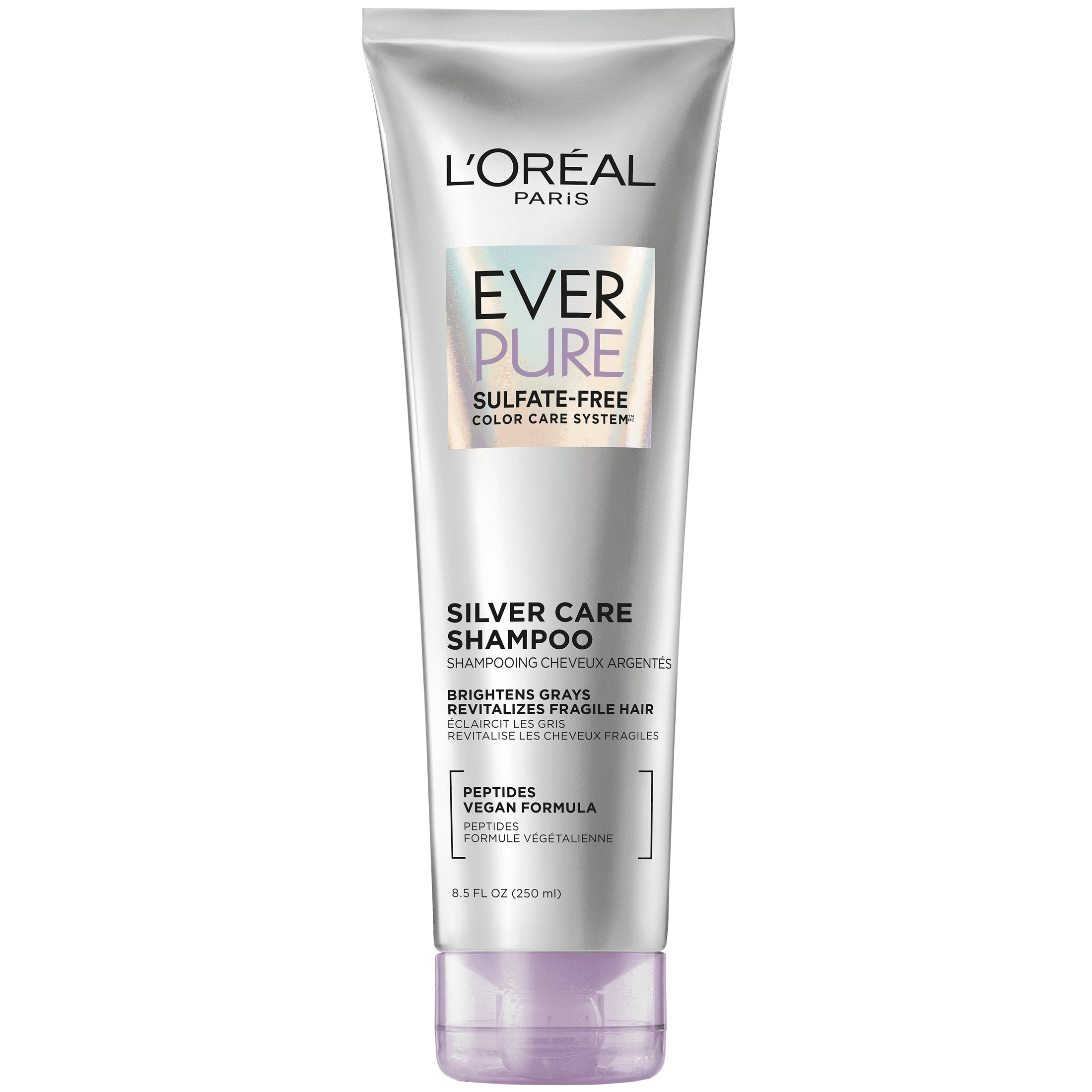 (6 pack) L'Oreal Paris Ever Pure Silver Care Color Protection Shampoo, Peptides, All Hair Types, 8.5 fl oz