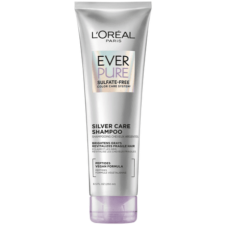 L'Oreal Paris Ever Pure Silver Care Color Protection Shampoo, Peptides, All Hair Types, 8.5 fl oz