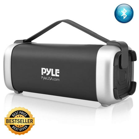 Pyle Wireless Portable Bluetooth Speaker - 200 Watt Power Rugged Compact Audio Sound Box Stereo System - Rechargeable Battery, 3.5mm AUX Input Jack, FM Radio, MP3, Micro SD and USB Reader -