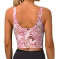thumbnail image 3 of Fotbe Rose Flowers Pattern Womens' Sports Bra Longline Wirefree Padded with Medium Support Sports Moisture-Wicking Workou Vest,Tank Top-Large, 3 of 9