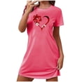 thumbnail image 4 of Blmnix Cotton Nightgowns Nightgowns for Women Soft Cotton Valentine Sleepshirts Nightgown Crew Neck Short Short Sleeve Pink Mumu Nightgown,S, 4 of 5