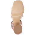 thumbnail image 6 of Journee Womens Issmia Two Tone Covered Block Heel Multi Strap Sandals, 6 of 9