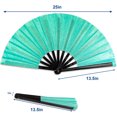 thumbnail image 3 of Glitter Mermaid Green Large Hand Fan – Folding Handheld Fan for Raves, Parties, Costumes, and Dancing, 3 of 7
