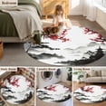 thumbnail image 5 of Small Round Rug 3Ft Washable Non-Slip, Chinese Mountain Circle Area Rugs for Living Room Bedroom, Landscape Painting Red Plum Flowers Indoor Floor Mats Carpet Runner for Home Decor, 5 of 8