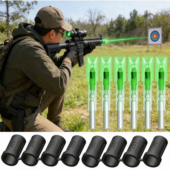 Lighted Nocks with .285”/.297”/.300”/.305” Bushings | Auto-On LED Arrow Nocks for Crossbow Bolts | Shockproof & Waterproof | High Visibility Hunting Accessories 6 pack