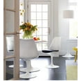thumbnail image 3 of Plata Décor Import Inc – Fauteuil moderne blanc sans accoudoirs Tulip avec coussin noir confortable, idéal pour la salle à manger ou le bureau, 3 of 7