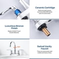 thumbnail image 3 of Wowow 4 in. Centerset Double Handle High Arc Bathroom Faucet with Drain Kit Included in Polished Chrome, 3 of 7