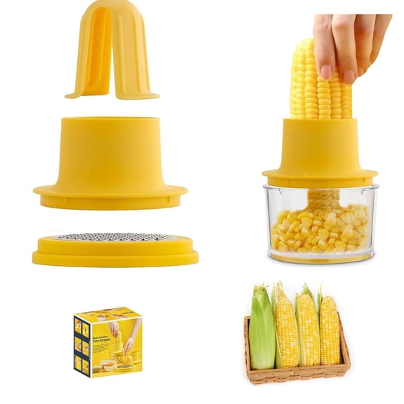 JOWNEEL Corn Stripper, Corn Peeler, Kernels Remover & Cutter, Cob Stripping Tool and Ginger Grater