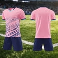 thumbnail image 3 of Odeerbi Kids Teen Boys Girls Mesh Quick Dry Soccer Uniform Set Striped T-Shirt Shorts Breathable Athletic Sportswear for 5-15 Years, 3 of 7