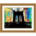 thumbnail image 2 of Stephen Chambers 24x19 Gold Ornate Wood Framed With Double Matting Wall Art Titled - Brooklyn Bridge 2, 2 of 6